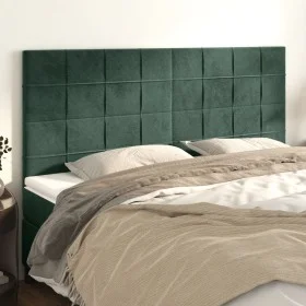 Cabeceros 4 unidades de terciopelo verde oscuro 90x5x78/88 cm de , Cabeceros y pies de cama - Ref: Foro24-3116395, Precio: 13...