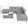 Set de muebles de jardín 6 pzas y cojines ratán sintético gris de vidaXL, Conjuntos de jardín - Ref: Foro24-42737, Precio: 58...