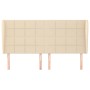 Cabecero con orejas de tela color crema 163x23x118/128 cm de , Cabeceros y pies de cama - Ref: Foro24-3117967, Precio: 112,45...
