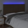 Cabecero con luces LED tela marrón oscuro 200x5x118/128 cm de , Cabeceros y pies de cama - Ref: Foro24-3122449, Precio: 119,2...