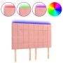 Pink velvet headboard with LED lights 144x5x118/128 cm by , Headboards and footboards - Ref: Foro24-3122477, Price: 119,28 €,...