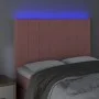 Pink velvet headboard with LED lights 144x5x118/128 cm by , Headboards and footboards - Ref: Foro24-3122477, Price: 119,28 €,...