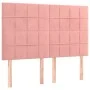Pink velvet headboard with LED lights 144x5x118/128 cm by , Headboards and footboards - Ref: Foro24-3122477, Price: 119,28 €,...