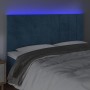 Cabecero con luces LED terciopelo azul oscuro 160x5x118/128 cm de , Cabeceros y pies de cama - Ref: Foro24-3122482, Precio: 1...