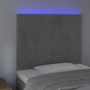 Cabecero con luces LED terciopelo gris claro 80x5x118/128 cm de , Cabeceros y pies de cama - Ref: Foro24-3122454, Precio: 67,...