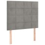 Cabecero con luces LED terciopelo gris claro 80x5x118/128 cm de , Cabeceros y pies de cama - Ref: Foro24-3122454, Precio: 67,...
