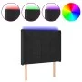 Black velvet headboard with LED 83x16x118/128 cm by , Headboards and footboards - Ref: Foro24-3124080, Price: 89,07 €, Discou...