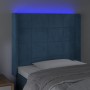 Cabecero con LED de terciopelo azul oscuro 83x16x118/128 cm de , Cabeceros y pies de cama - Ref: Foro24-3124082, Precio: 75,3...