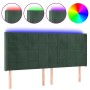 Cabecero con LED de terciopelo verde oscuro 163x16x118/128 cm de , Cabeceros y pies de cama - Ref: Foro24-3124105, Precio: 12...