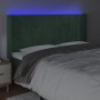 Cabecero con LED de terciopelo verde oscuro 163x16x118/128 cm de , Cabeceros y pies de cama - Ref: Foro24-3124105, Precio: 12...