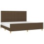 Estructura de cama con cabecero de tela marrón oscuro 200x200cm de , Camas y somieres - Ref: Foro24-3125084, Precio: 237,03 €...