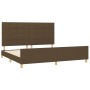 Estructura de cama con cabecero de tela marrón oscuro 200x200cm de , Camas y somieres - Ref: Foro24-3125084, Precio: 237,03 €...