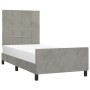 Estructura de cama con cabecero terciopelo gris claro 80x200 cm de , Camas y somieres - Ref: Foro24-3125721, Precio: 157,07 €...