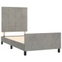 Estructura de cama con cabecero terciopelo gris claro 80x200 cm de , Camas y somieres - Ref: Foro24-3125721, Precio: 157,07 €...