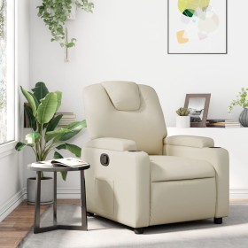 Sillón reclinable de piel sintética color crema en Sillones | Comprar online en Foru.es