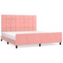 Estructura de cama con cabecero de terciopelo rosa 160x200 cm de , Camas y somieres - Ref: Foro24-3125768, Precio: 214,85 €, ...