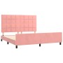 Estructura de cama con cabecero de terciopelo rosa 160x200 cm de , Camas y somieres - Ref: Foro24-3125768, Precio: 214,85 €, ...