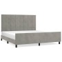 Estructura de cama con cabecero terciopelo gris claro 160x200cm de , Camas y somieres - Ref: Foro24-3125763, Precio: 222,22 €...