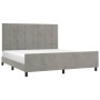Estructura de cama con cabecero terciopelo gris claro 160x200cm de , Camas y somieres - Ref: Foro24-3125763, Precio: 222,22 €...