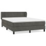 Cama box spring con colchón terciopelo gris oscuro 140x190 cm de , Camas y somieres - Ref: Foro24-3127488, Precio: 431,10 €, ...