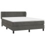 Cama box spring con colchón terciopelo gris oscuro 140x190 cm de , Camas y somieres - Ref: Foro24-3127488, Precio: 431,10 €, ...