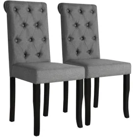 Sillas de comedor 2 unidades tela gris oscuro de vidaXL, Sillas de comedor - Ref: Foro24-245514, Precio: 165,24 €, Descuento: %