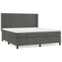 Cama box spring con colchón terciopelo gris oscuro 160x200 cm de , Camas y somieres - Ref: Foro24-3132688, Precio: 535,74 €, ...