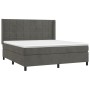 Cama box spring con colchón terciopelo gris oscuro 160x200 cm de , Camas y somieres - Ref: Foro24-3132688, Precio: 535,74 €, ...