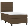 Cama box spring colchón luces LED tela marrón oscuro 100x200cm de , Camas y somieres - Ref: Foro24-3134856, Precio: 358,23 €,...