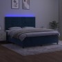 Cama box spring colchón y LED terciopelo azul oscuro 160x200 cm de , Camas y somieres - Ref: Foro24-3136135, Precio: 541,43 €...
