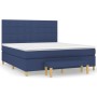 Cama box spring con colchón tela azul 160x200 cm de , Camas y somieres - Ref: Foro24-3137171, Precio: 587,46 €, Descuento: %
