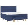 Cama box spring con colchón tela azul 160x200 cm de , Camas y somieres - Ref: Foro24-3137171, Precio: 587,46 €, Descuento: %