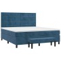 Cama box spring con colchón terciopelo azul oscuro 160x200 cm de , Camas y somieres - Ref: Foro24-3137855, Precio: 579,77 €, ...
