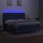 Cama box spring colchón y luces LED tela azul 160x200 cm de , Camas y somieres - Ref: Foro24-3138331, Precio: 549,87 €, Descu...