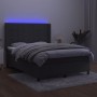 Cama box spring colchón y LED terciopelo gris oscuro 140x190 cm de , Camas y somieres - Ref: Foro24-3139560, Precio: 507,82 €...