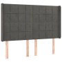 Cama box spring colchón y LED terciopelo gris oscuro 140x190 cm de , Camas y somieres - Ref: Foro24-3139560, Precio: 507,82 €...