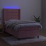 Cama box spring colchón y LED terciopelo rosa 80x200 cm de , Camas y somieres - Ref: Foro24-3139534, Precio: 335,52 €, Descue...