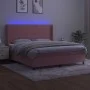 Boxspringbett mit Matratze und LED-Rosa-Samt 160x200 cm von , Betten und Lattenroste - Ref: Foro24-3139576, Preis: 544,10 €, ...
