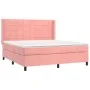 Box spring bed with mattress and LED pink velvet 160x200 cm by , Beds and slatted bases - Ref: Foro24-3139576, Price: 544,10 ...