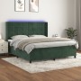 Cama box spring colchón y LED terciopelo verde oscuro 160x200cm de , Camas y somieres - Ref: Foro24-3139574, Precio: 594,91 €...