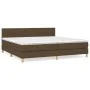 Box spring bed with dark brown fabric mattress 200x200 cm by , Beds and slatted bases - Ref: Foro24-3140644, Price: 585,04 €,...