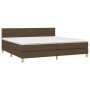 Cama box spring con colchón tela marrón oscuro 200x200 cm de , Camas y somieres - Ref: Foro24-3140644, Precio: 595,08 €, Desc...