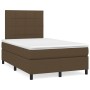 Cama box spring con colchón tela marrón oscuro 120x200 cm de , Camas y somieres - Ref: Foro24-3141764, Precio: 415,02 €, Desc...