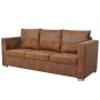 Sofá de 3 plazas de cuero artificial de ante 191x73x82 cm de vidaXL, Sofás - Ref: Foro24-244703, Precio: 469,07 €, Descuento: %