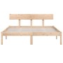 Estructura de cama de madera maciza de pino gris 160x200 cm de , Camas y somieres - Ref: Foro24-810157, Precio: 125,61 €, Des...
