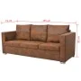 Sofá de 3 plazas de cuero artificial de ante 191x73x82 cm de vidaXL, Sofás - Ref: Foro24-244703, Precio: 432,31 €, Descuento: %