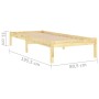 Estructura de cama madera maciza 75x190 cm de , Camas y somieres - Ref: Foro24-809977, Precio: 55,49 €, Descuento: %