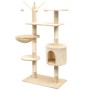 Rascador para gatos con poste rascador de sisal 125 cm beige de vidaXL, Mobiliario para gatos - Ref: Foro24-170482, Precio: 7...