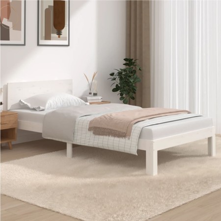 Estructura de cama madera maciza de pino blanco 100x200 cm de , Camas y somieres - Ref: Foro24-810486, Precio: 109,82 €, Desc...