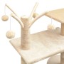 Rascador para gatos con poste rascador de sisal 125 cm beige de vidaXL, Mobiliario para gatos - Ref: Foro24-170482, Precio: 7...